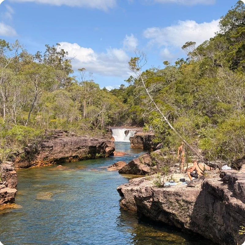 Elliot Falls waterfall and swimming hole in Queensland, Australia